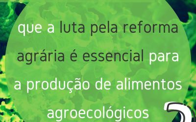 VOCÊ SABIA que a luta pela Reforma Agrária é essencial para a produção de alimentos agroecológicos?